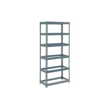 Extra Heavy Duty Shelving 36W X 24D X 96H With 6 Shelves, No Deck, Gray
